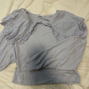 100% ZARA PETERPAN COLLAR LONG SLEEVE